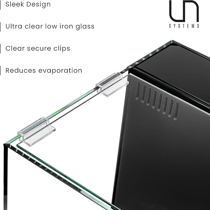 Ultum Nature Systems Tank Lids for Rimless Tanks - Ultra Clear Frameless Lid, Cover for Glass Aquarium - 60A Dual AIO