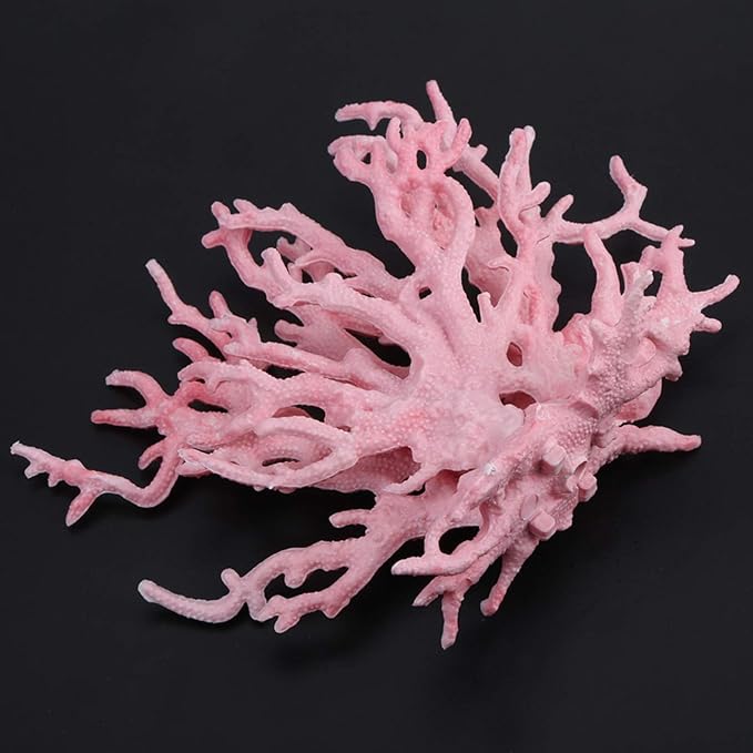 Aquarium Coral Plastic Vivid Artificial Coral Plant Ornament for Aquarium Underwater Fish Tank Pink (Small Size (29.9 X 15 X 6.7in))
