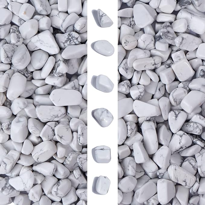 gemshan 2lb Natural White Rocks 7mm-9mm, River Rocks for Plants Succulents, Withe Stone Pebbles for Aquarium Vase Decoration