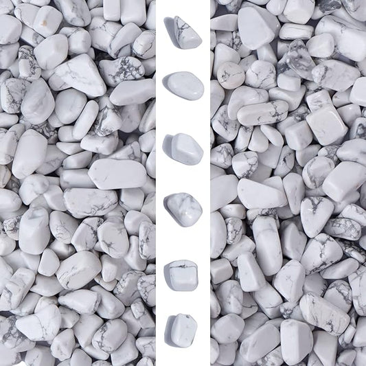 gemshan 2lb Natural White Rocks 7mm-9mm, River Rocks for Plants Succulents, Withe Stone Pebbles for Aquarium Vase Decoration