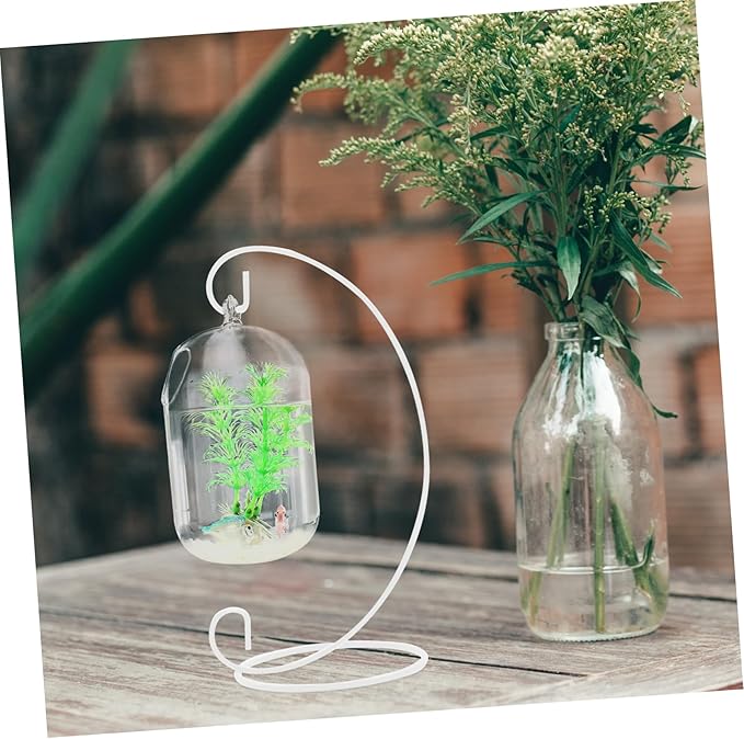 ARTIBETTER 15cm Suspended Transparent Hanging Glass Fish Tank, Infusion Bottle Aquarium Flower Plant Vase Flower Vase for Home Decoration 1pc (Transparent, Only The Glass Bowl)