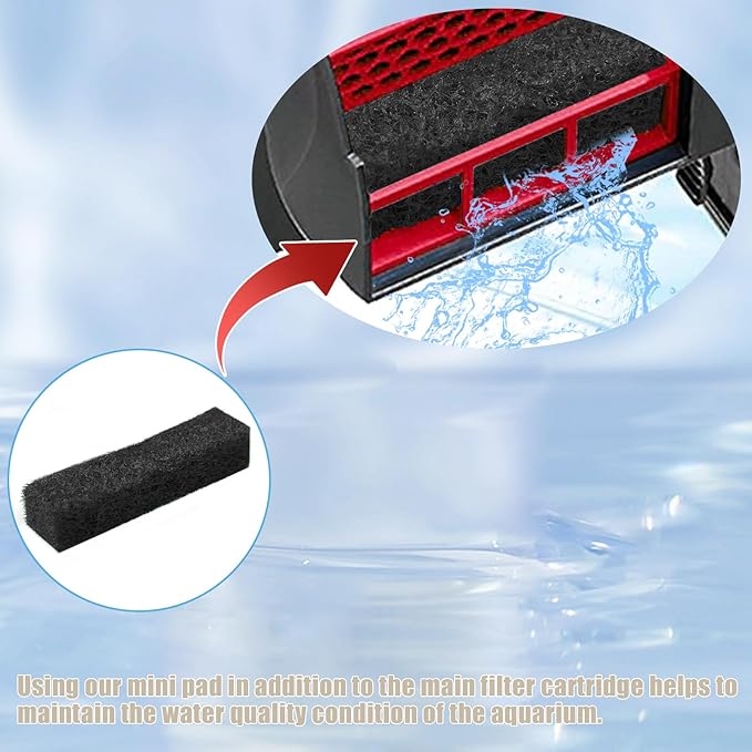 6pcs Filter Pads for Aqueon, Fish Tank Carbon Filter Pads Ammonia & Phosphate Reducer Aquarium Filter Cartridge Accessories for Aqueon QuietFlow LED PRO Model 10 (Black)
