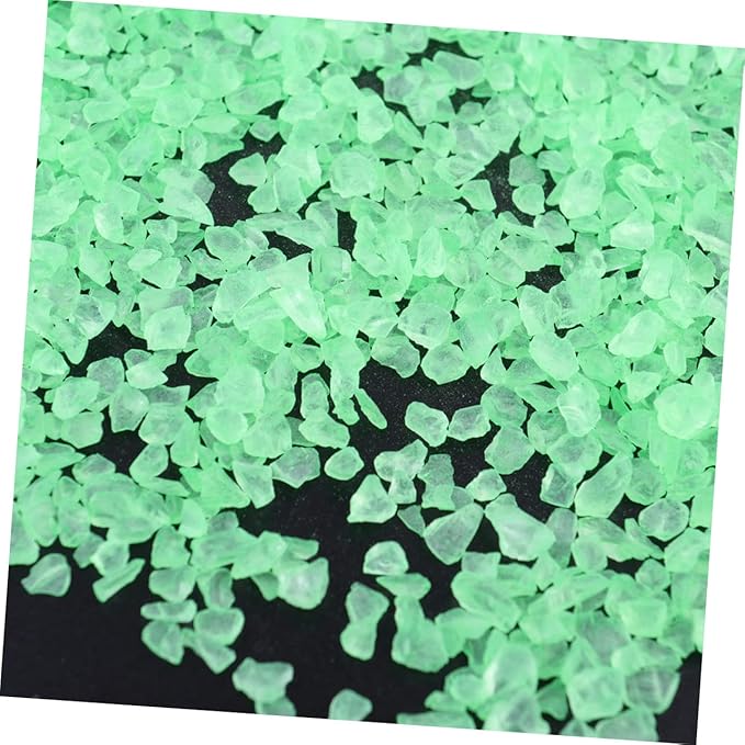 GARVALON 2pcs Colored Glass Decorative Sand for Aquariums and Landscapes Green Colored Sand for Fish Tank Decoration and Crafts for and Flowerpots