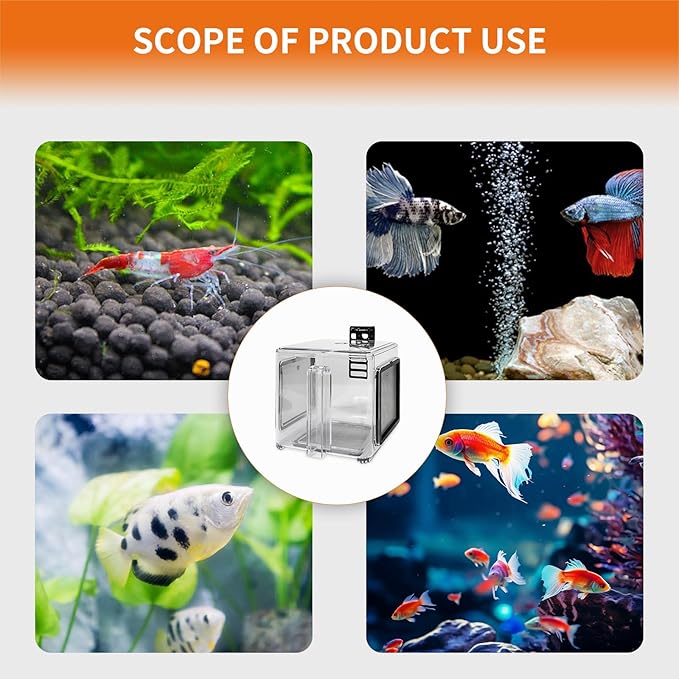 Saim Fish Breeding Box, Acrylic Aquarium Breeding Boxes, Acrylic Fish Isolation Box Hanging Aquarium Hatchery Tank for Small Baby Fishes Shrimp Clownfish Guppy Hatchery, Transparent