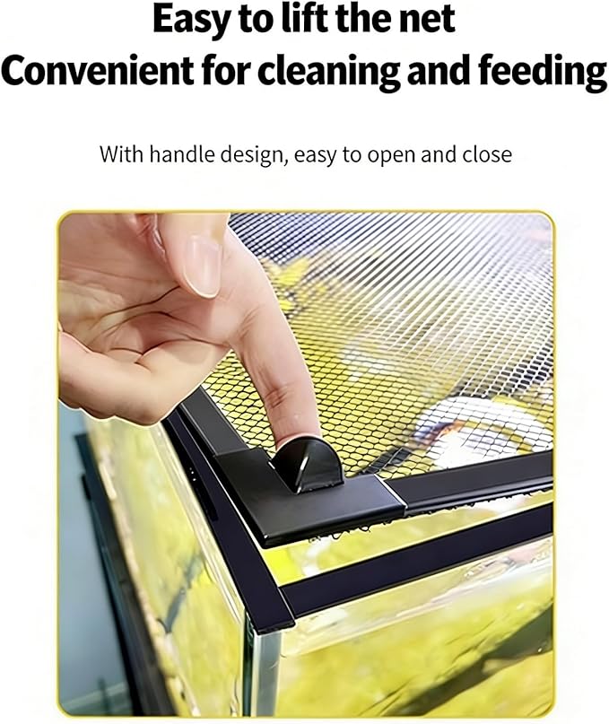 Magnetic Aquarium Anti-Jumping Mesh Net, Aquarium Lid Fish Tank Top Cover Hood Jump Cover Adjustable DIY Mesh Lid(150cm x 50cm)