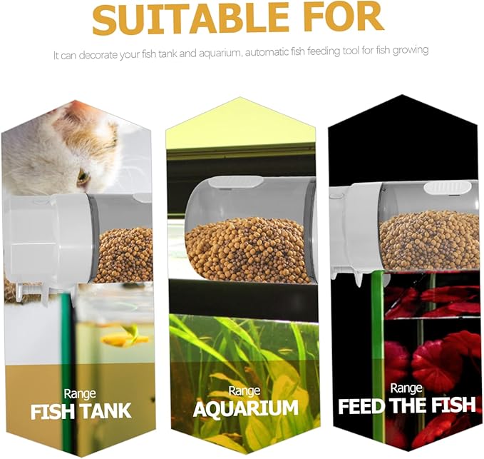 Toyvian Automatic Feeder Timing Fish Tank Feeder for Turtles Transparent Design for Easy Monitoring Battery Operated for Vacation Daily Feeding