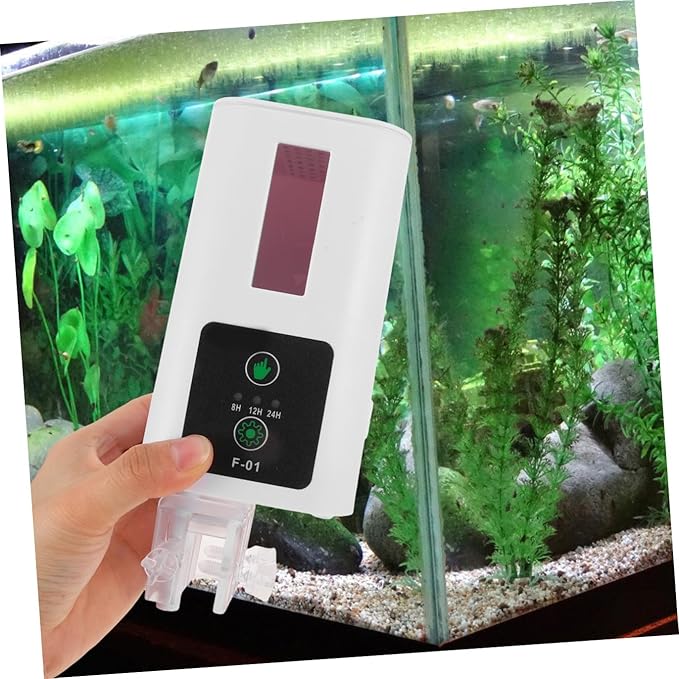 LIOOBO Automatic Fish Feeder for Aquarium and Turtle with Intelligent Timer Fish Tank Feeding Tool for Vacation and Daily Use Aquarium Supplies Battery Not Included