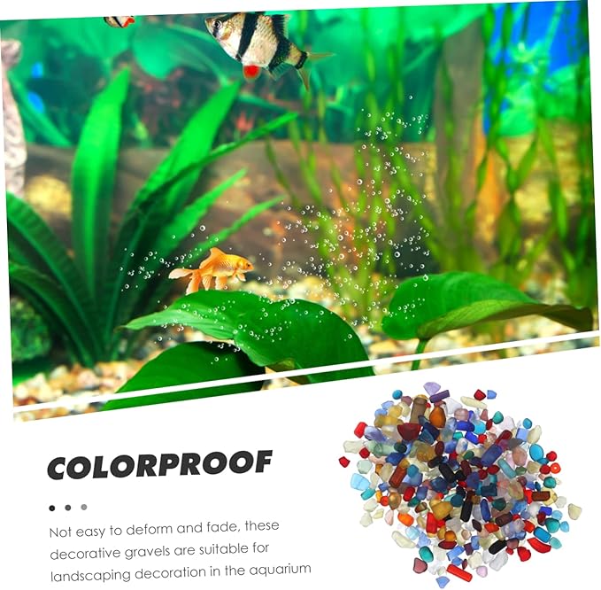 Happyyami 1set Fish Tank Gravels Natural Polished Aquarium Landscaping Stones for Terrarium and Fish Tank for Betta and Other Aquarium