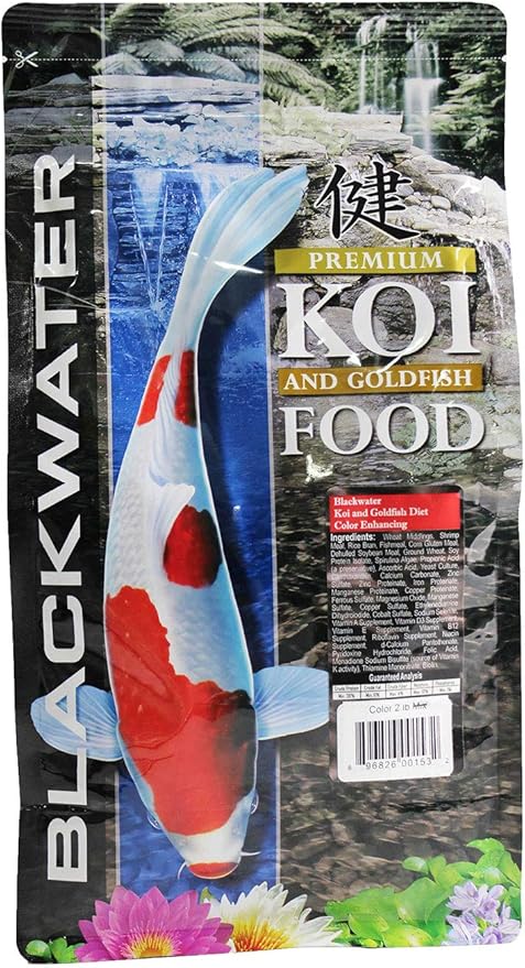 Blackwater Premium Koi and Goldfish Foods Color Enhancing Diet 2 lb, Medium Pellet