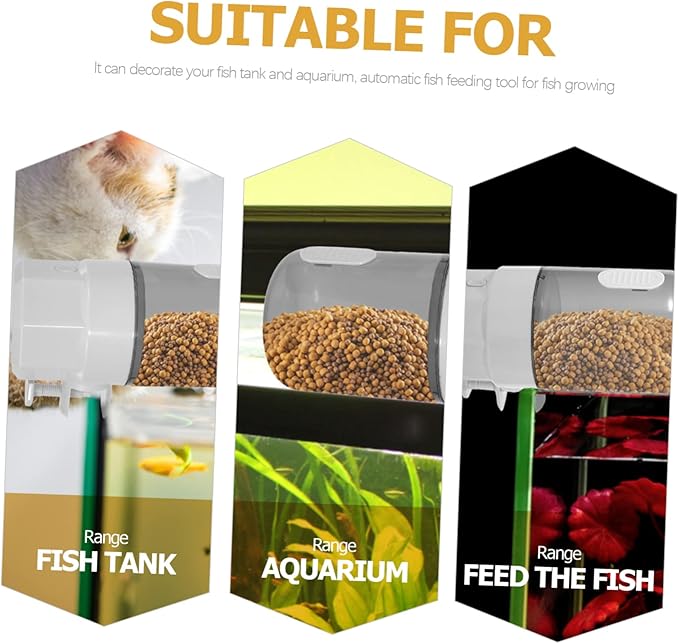 Automatic Fish Feeder Feeding Port Transparent Design for Easy Monitoring for Small Aquariums and Tanks Functionality for Convenient Feeding
