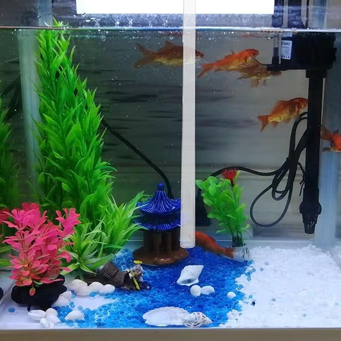 VALICLUD Shrimp Aquarium Feeder Tube with Glass 40cm and Feeding Box, Aquarium Fish Tank Accessory for Automatic Feeding of Aquatic Pets