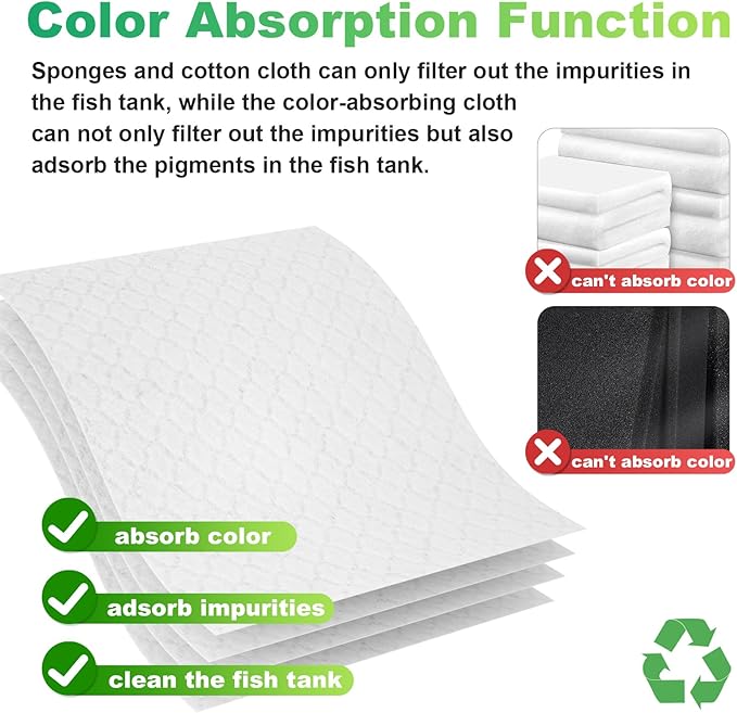 Make Cloudy Water Crystal Clear, Aquarium Filter Sheets for Water Filtration,100 Count, with All Types of Filters on the Market