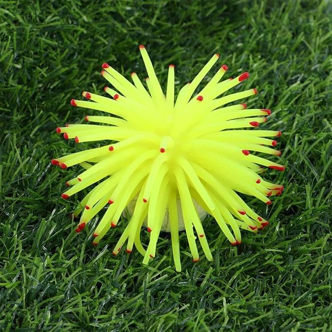 Artificial Aquarium Fish Tank Decoration, Silicone Coral Sea Anemone Fish Tank Ornament Underwater Plant Decor(Purple)