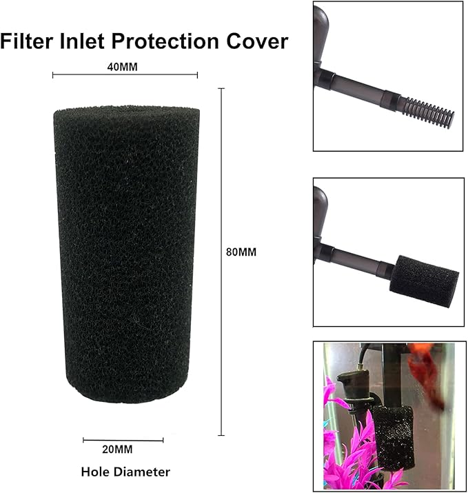 Ailindany 4PCS Pre Filter Sponge Aquarium Filter Foam Sponge Rolls Compatible Filter Accessories for Fish Tank Large