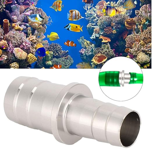Yosoo 2 Types of Aquarium Stainless Steel Water Pipe Adapter Fittings Joint Connector for Fish Tank 12mm/0.47in to 16mm/0.63in, 16mm/0.63in to 20mm/0.79in Hose Converter