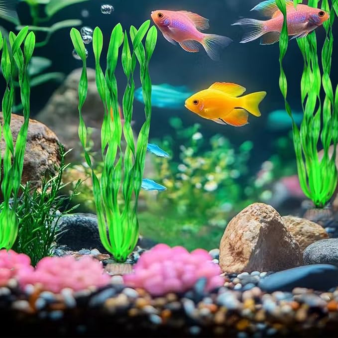 Artificial Green Plants for Aquarium,Plastic Seaweed Water Plants (Green)