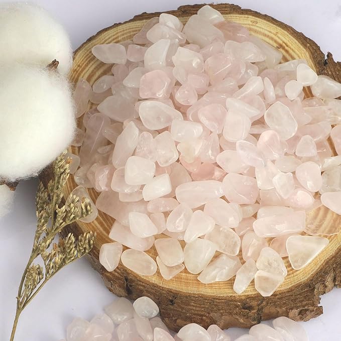 gemshan 2lb Rose Quartz Chips & 2lb Amethyts Chips Healing Crystal Stone for Aquarium Vase Plant Decoration Jewelry DIY
