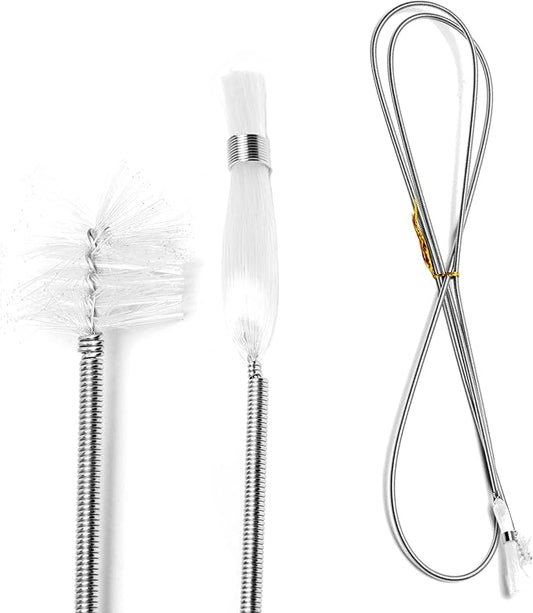 Ultum Nature Systems Twin Brush - Aquarium Brush for Glass Tanks, Pipe Cleaner Brush, Long Tube Cleaning Brush w/Double Ended Brush Styles - Flexible Drain Brush for Home Kitchen Sink - 23.62 in