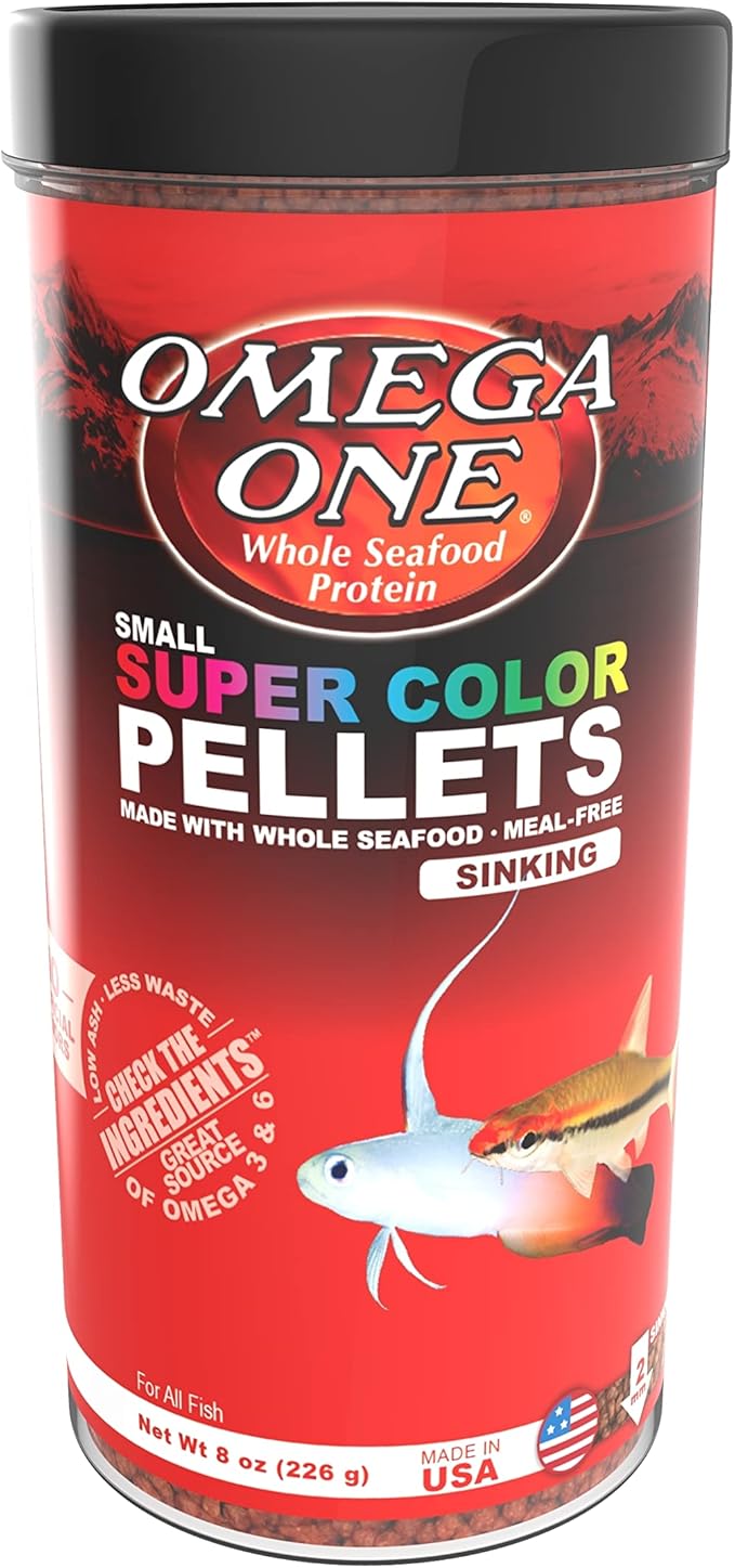 Omega One Super Color Sinking Pellets, 2mm Pellets, 8 oz