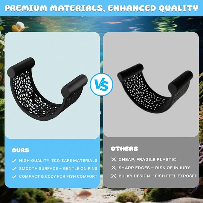 CPLIKE Black Betta Fish Hammock – Floating Aquarium Rest Ledge for Nano Fish, Shrimp, Corydoras – Natural-Look Black Perch Platform for Betta Tanks, Aquascape Decor, Low Flow Aquarium Accessory