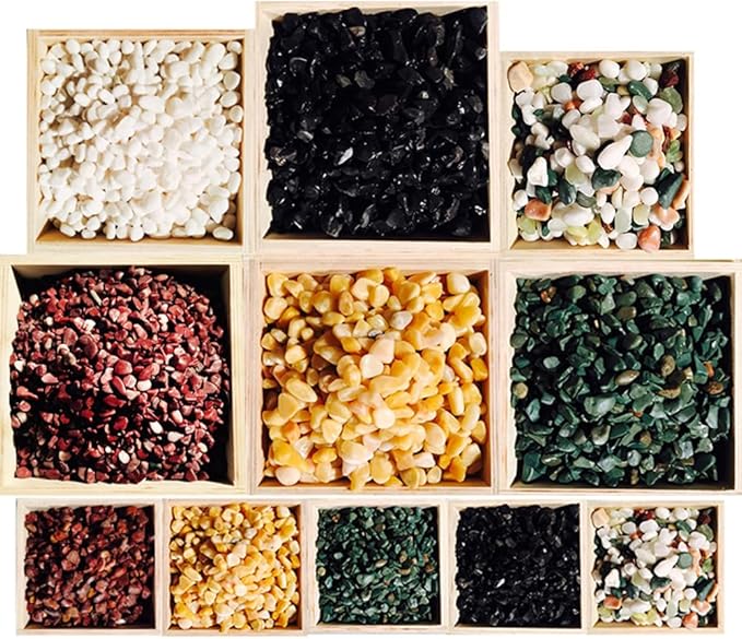 30g Crushed Stone Mini Crystal Chips Decorative Pebbles Gravel Irregular Gemstones Filling Gravel for Water Fountain Sand Landscape Fish Tank Garden (White(1-2mm))