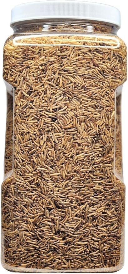 White Worms-Freeze Dried Floating White Worms for All Tropical Fish, Marine Fish, Discus, Cichlids, Koi & Pond Fish, Turtles…3oz Small Jar