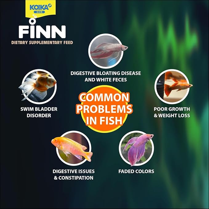 KOIKA FINN Probiotic Fish Food Pellets for Ornamental Fish, 43% Protein with Bacillus Probiotics, Supports Digestion and Immune Health for Daily Feeding (250g, Koi Carp - 3.0mm Pellets)