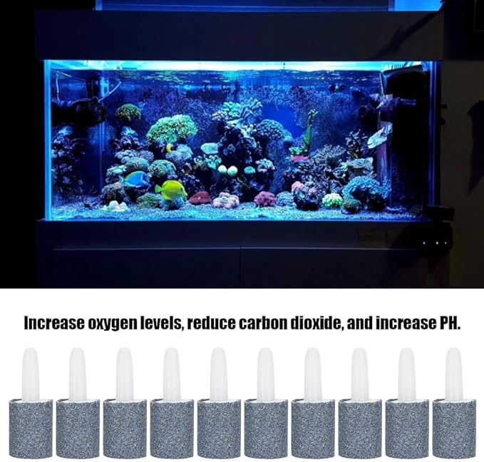 10 Pcs 15mm Sand Head Cylinder Air Stone Sand Bubble Diffuser for Aquarium Fish Tank Oxygenation