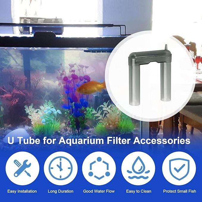 Aquarium Filter Intake Extension Tube, U Tube Compatibility with Aquaclear Power Filter 70 110, for Aquaclear Intake Tube Keeps Water Crystal Clear,Replacement Tube Aquarium Filter Accessories