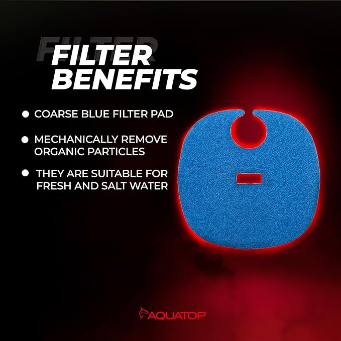 AquaTop Coarse Blue Filter Sponge with Bag & Header - Fits FZ13 Canister Filter - Traps Large Dirt for Cleaner Water – Ideal for Fresh & Saltwater