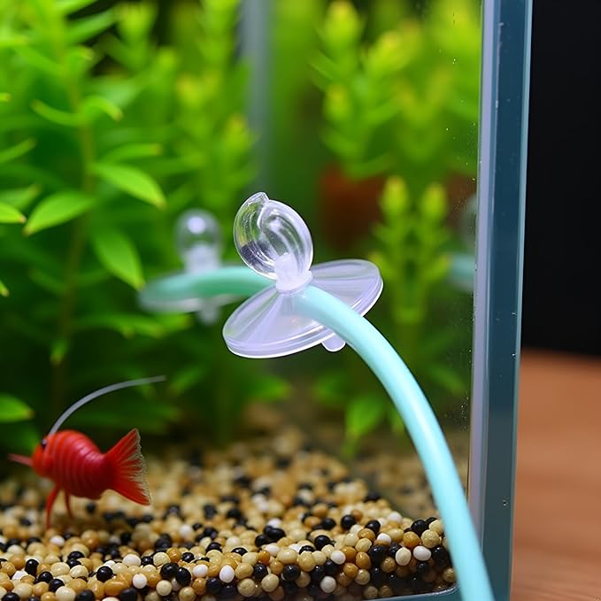 10Pcs Aquarium Suction Cup Clips Set, Fish Tank Air Line Holder, Clear Plastic for Glass Fish Supples