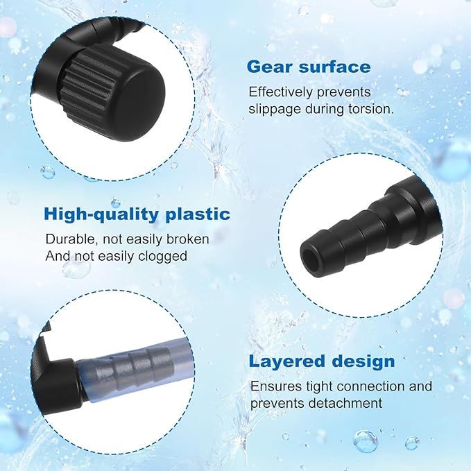20 Pcs Aquarium Air Control Valves for 3/16" ID Airline Tubing Single Way Single Way Plastic Air Flow Control Regulator Aquarium Regulators Black Hose Connectors Airs Pump Accessories for Fish Tanks