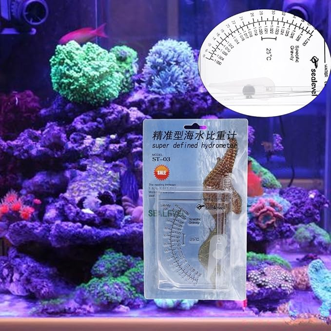 Marine Hydrometer Reef Fish Tank Aquarium Water Salinity Specific Gravity Test