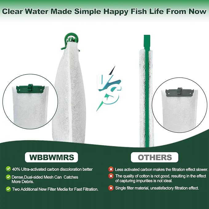 xbbwmrs 12-Count Medium Filter Cartridges Compatible with Tetra Whisper Bio-Bag Filters Medium Replacement Filter Cartridges for Whisper ReptoFilter and 10i IQ10 PF10 Power Filters -Ready to Use
