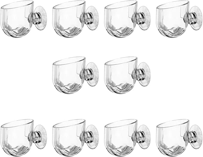 10 Pcs Aquarium Plant Holder, Clear Fish Tank Plant Holder for Aquascape Decoration, Red Worm Feeder, Aquarium Planter Pot with Suction Cup, Betta Fish Tank Accessories Aquariums Decor