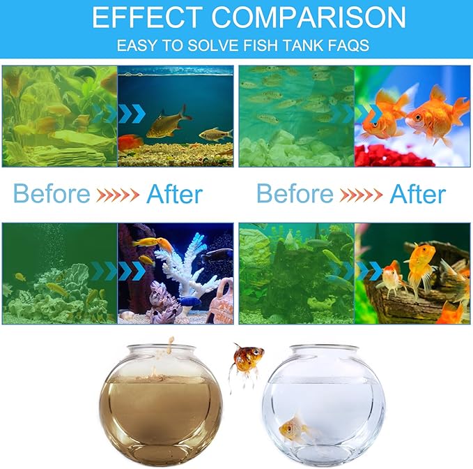 TAISHAN Aquarium Clean Light，13W & 11W & 9 W & 7 W & 5 W & 3 W Algae Removal Light with Timer,Aquarium Water Clean Green Clear Waterproof Clean Light for Fish Tank,Pond,Swimming Pool