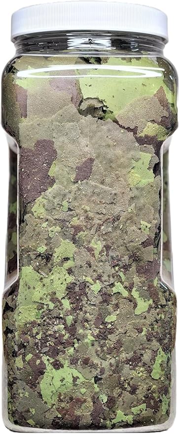 45% Blackworm & Vegetable-Spirulina Flake Mix for Cichlids, Discus, for All Community Tropical Fish. Aquatic Foods Flakes …1-lb 2oz Lg Jar