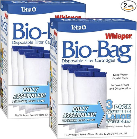 Tetra Whisper ATS26170 Assembled BioBag Filter Cartridges, Large 6 Count