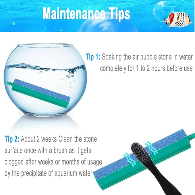 Aquarium Air Stones 14 Inch Air Stones for Aquariums Large with 5 Pcs Square Oxygen Diffuser Long Bubble Release Mineral Airstones for Fish Tank Pumps DWC Bucket Reservoir Pond