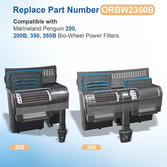 Aquarium Fish Tank Filters for Penguin PRBW2350B 200 350: Replacement Part for Penguin BioWheel 200B 350B Assembly, 4 Pack.