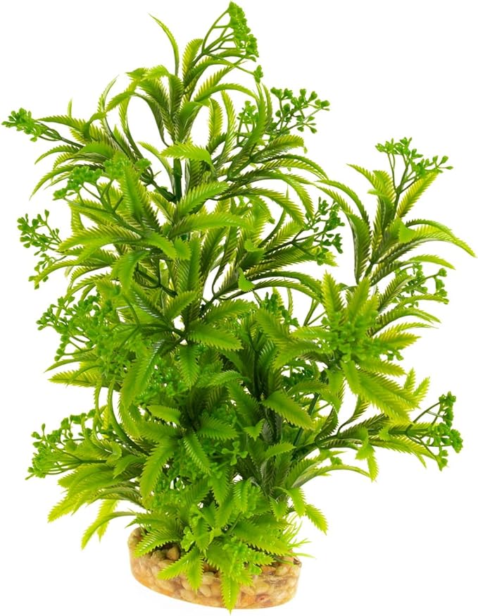 CNZ Aquarium Decor Fish Tank Decoration Ornament Artificial Plastic Plant Green, 11.8-inch