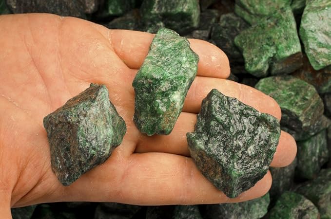 Fantasia Materials: 18 lbs Dark Green Aventurine Rough Stones from India