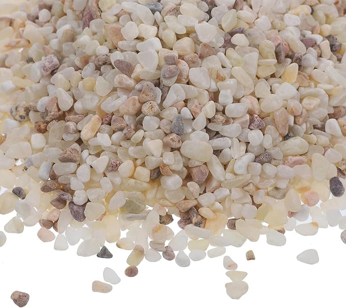 Aquarium Gravel Fish Tank Rocks Natural Polished 1kg Black and White Mini Gravel for Freshwater Plants and Decorative Aquarium Sand