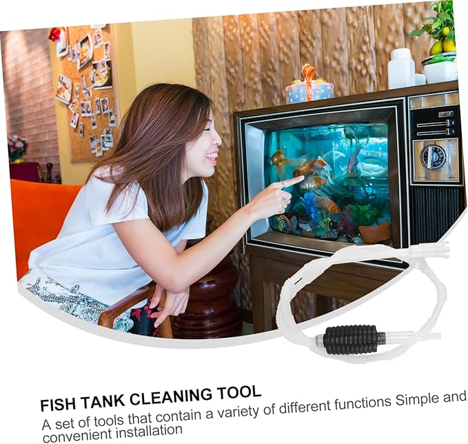 Yardwe 1set Aquarium Sand Washer Siphon Water Changer Fish Tank Tool Cup Manual Gravel Vacuum for Change and Sand Washing Includes Net for Fish Safety