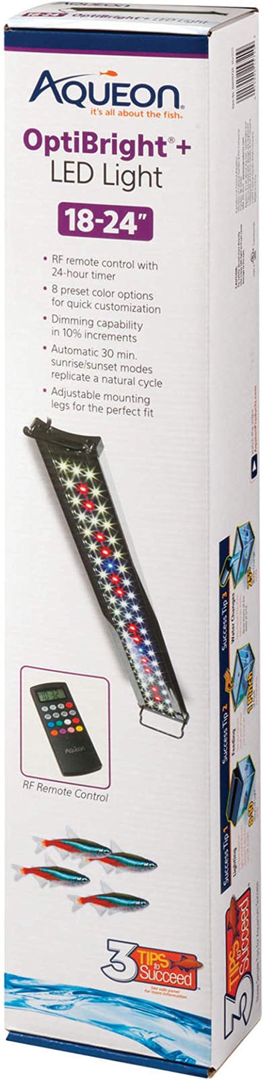 Aqueon Optibright Plus LED Fish Tank Aquarium Lighting System with Remote Control, 18 to 24 Inch
