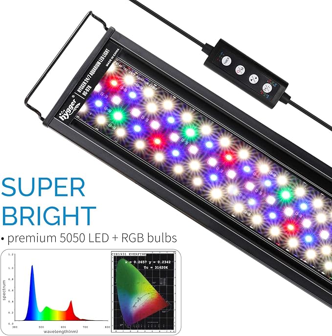 hygger Advanced LED Aquarium Light with Timer, 24/7 Lighting Cycle & DIY Mode, Full Spectrum Fish Tank Light for 30-36 in Freshwater Planted Tank