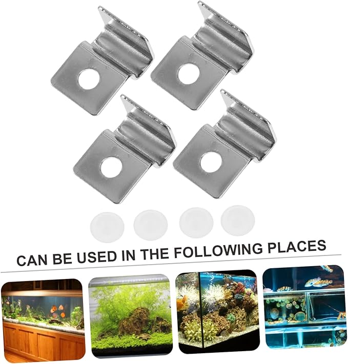 Ipetboom 12pcs Fish Tank Support Brackets Glass Cover Clips for Aquariums Prevents Fish from Jumping Fits Glass Lids for Various Tank Types