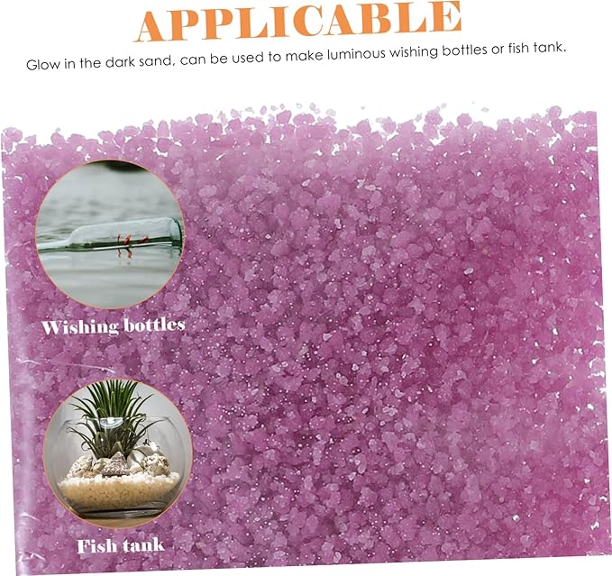 PRETYZOOM Glow Dark Sand 9pk Fluorescent Luminous Sand for Diy Wishing Bottle Aquarium Decorative Projects