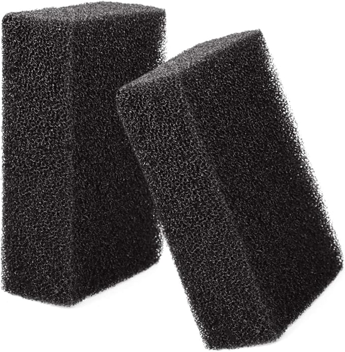 2 Pack 7.5"x 4.7" x 2.75" Aquarium Filter Foam Sponges - Cut-to-Size Media Pad Sheets for Fish Tanks, Ponds & Sump Dividers