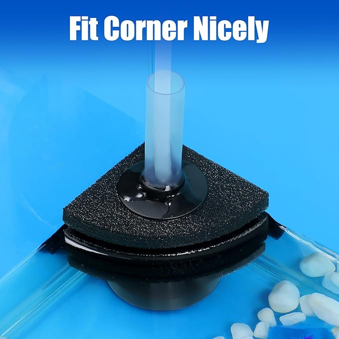 AQUANEAT Aquarium Bio Corner Sponge Filter, for Breeding Shrimp Nano Fish Tank, up to 10Gal